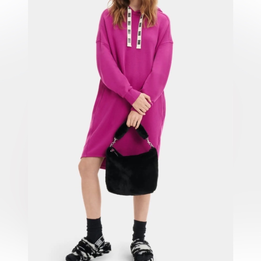 Ugg Lucille Wild Violet Fleece Hooded Dress Size Xs